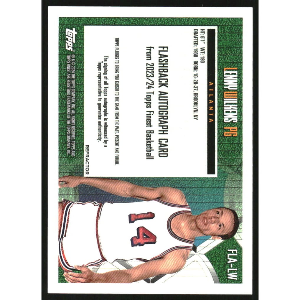 2023-24 Finest Flashback Autographs Refractors #FLALW Lenny Wilkens
