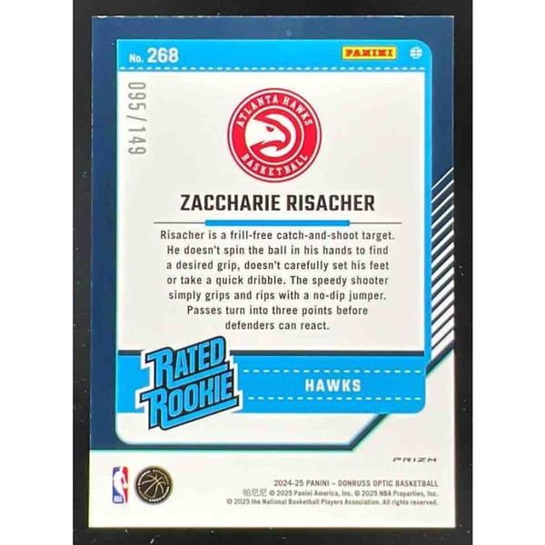 2024-25 Donruss Optic Rated Rookie Red Seismic #268 Zaccharie 