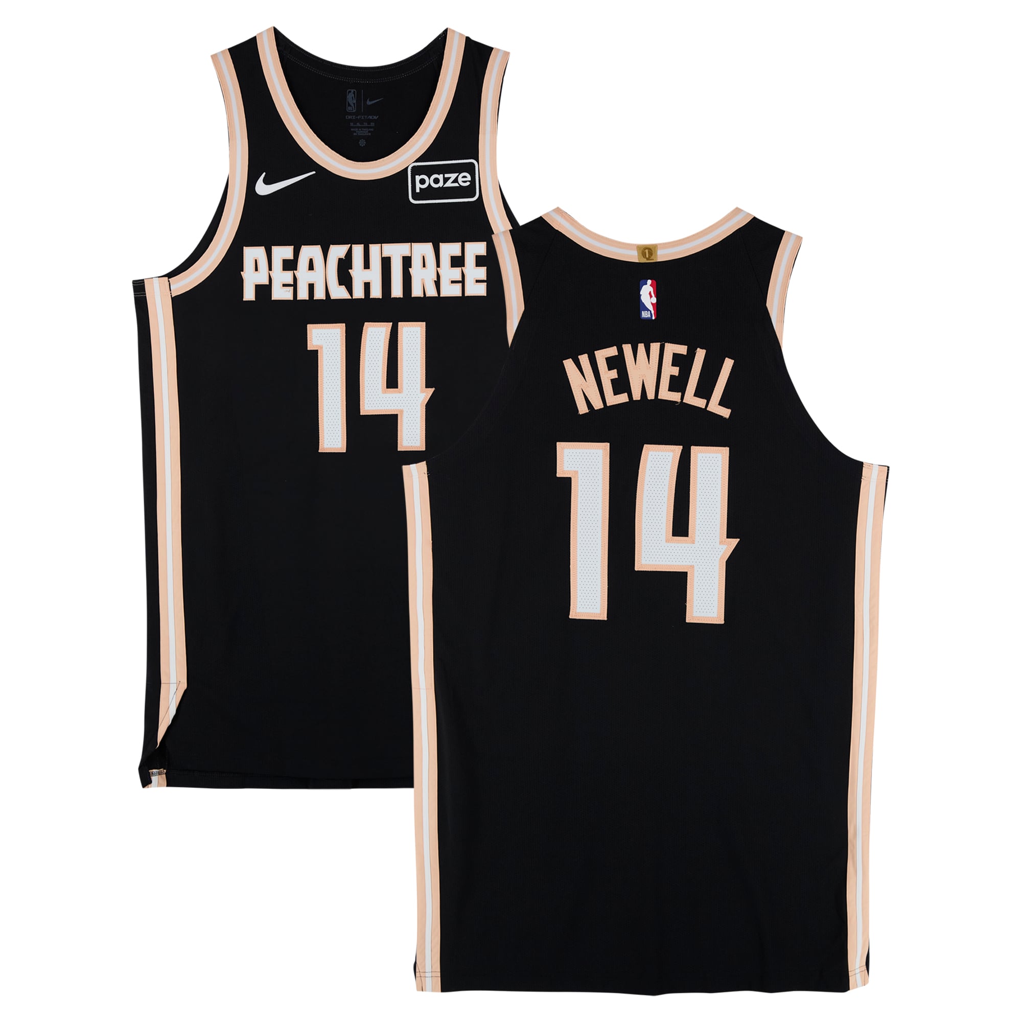 Asa Newell Atlanta Hawks Fanatics Authentic Game-Used #14 Black 