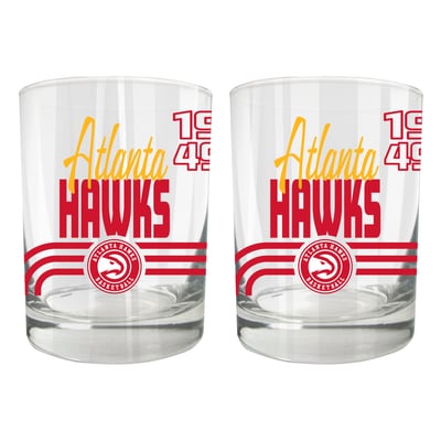 Atlanta Hawks Two-Piece 12oz. Heritage Rocks Glass Set