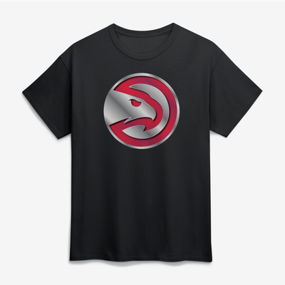 Atlanta Hawks Big & Tall Metallic Mascot T-Shirt - Black