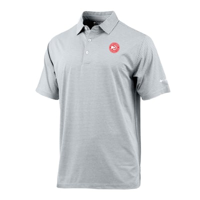 Atlanta Hawks Columbia Striped Tempo Swing Polo - Gray