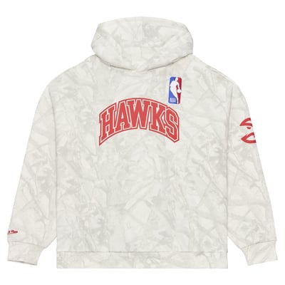  Atlanta Hawks Mitchell & Ness Ghosted Fleece Hoodie - White