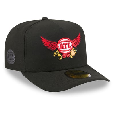  Atlanta Hawks New Era Injection Cartoon Logo A-Frame 59FIFTY Fitted Hat - Black