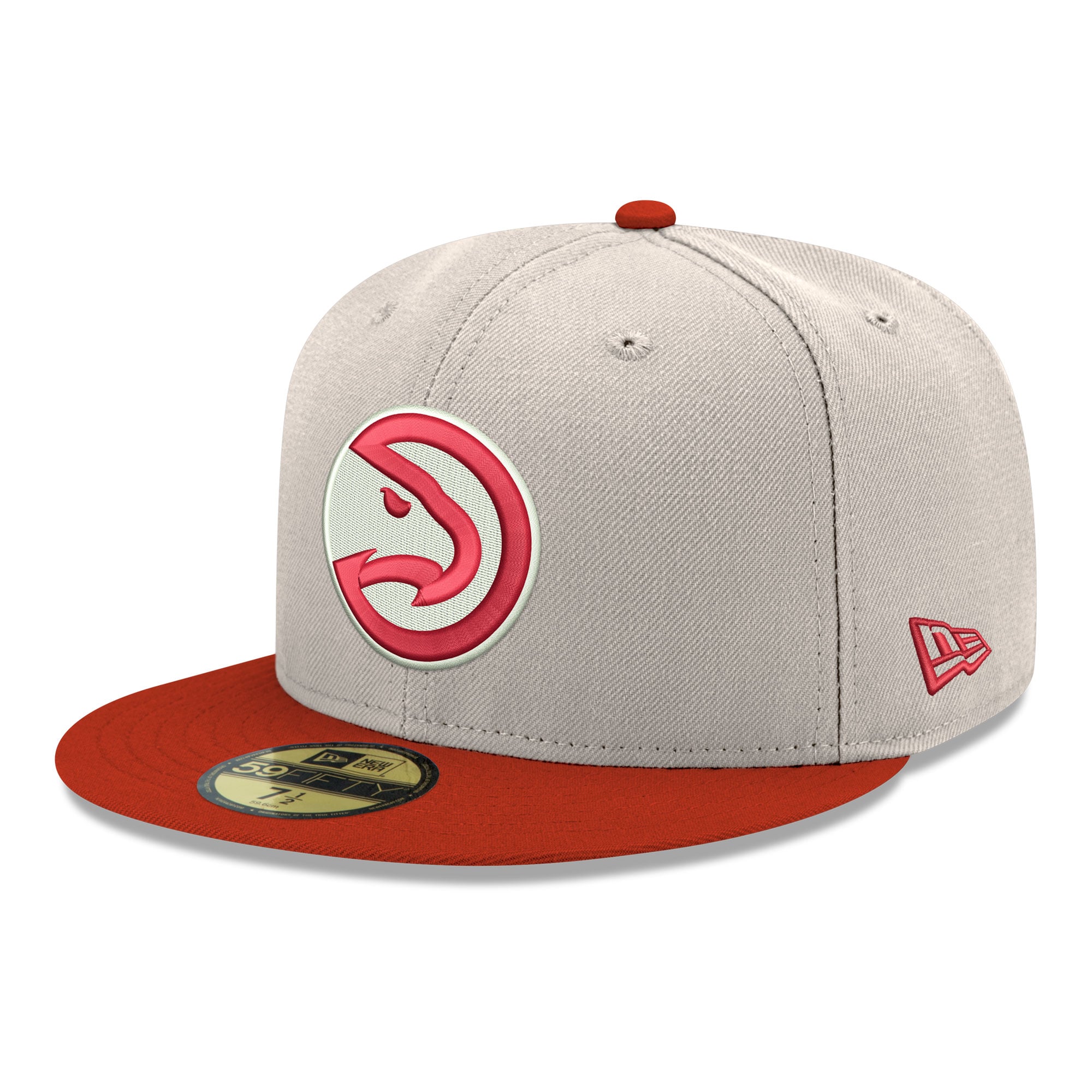Atlanta Hawks New Era Chrome 59FIFTY Fitted Hat - Gray/Red