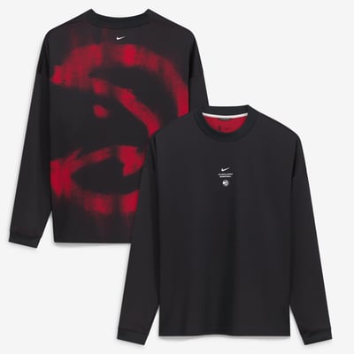 Atlanta Hawks Nike 2026 Standard Issue Pre-Game Performance Long Sleeve T-Shirt - Black