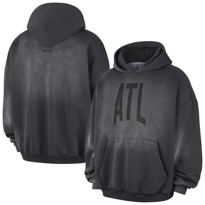 Atlanta Hawks Nike 2026 Standard Issue Travel Washed Fleece Pullover Hoodie - Charcoal