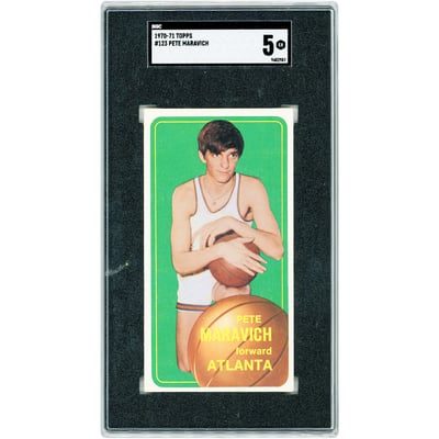 Pete Maravich Atlanta Hawks 1970-71 Topps #123 SGC Authenticated 5 Rookie Card 