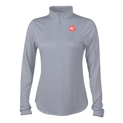 Atlanta Hawks Columbia Women's Fairway Breeze Quarter-Zip Pullover - Gray