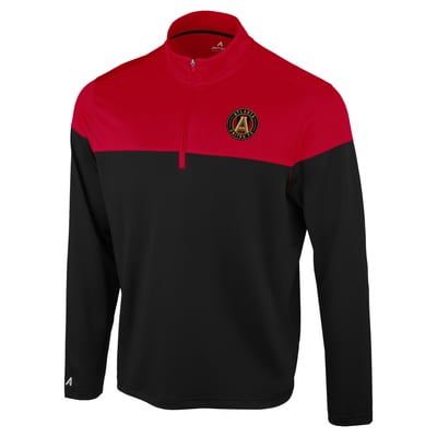 Atlanta United FC Antigua Hinder Quarter-Zip Pullover - Black/Red
