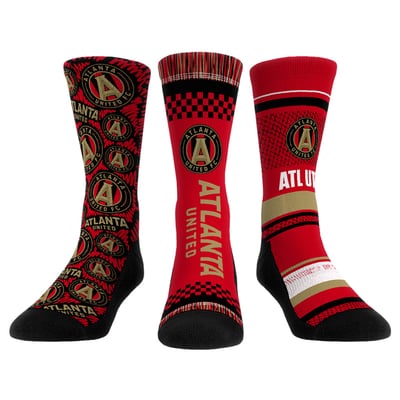  Atlanta United FC Rock Em Unisex Three-Pack Crew Socks Set - Red