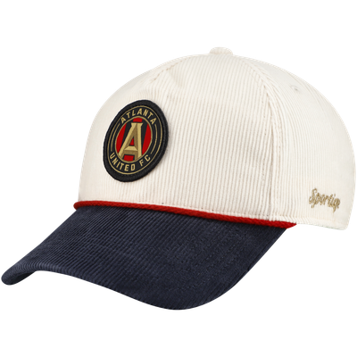  Atlanta United FC Sportiqe Unisex Arlo Corduroy Adjustable Hat - Cream/Navy