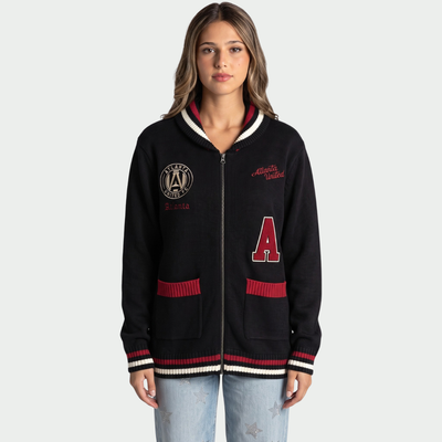 Atlanta United FC The Wild Collective Unisex Jacquard Full-Zip Sweater - Black