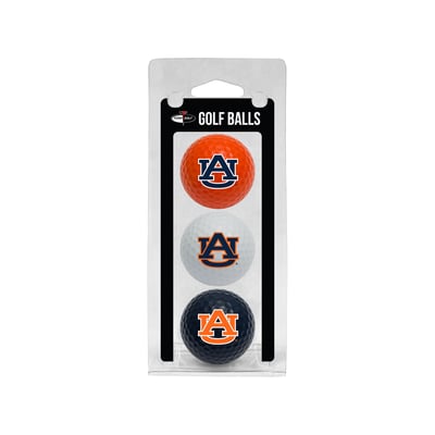 Auburn Tigers 3-Pack Multi-Colored Team Golf Ball Set