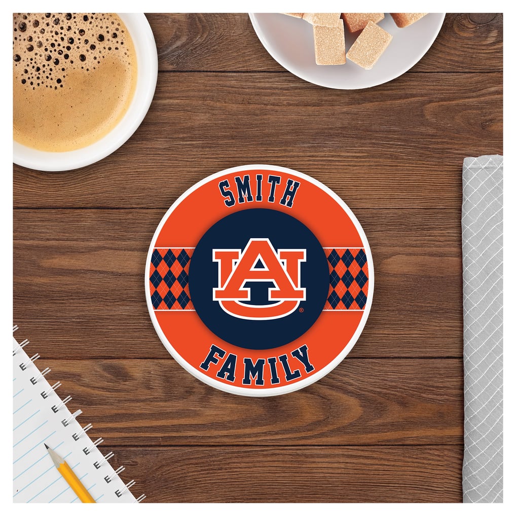 Auburn Tigers 4" Personalized Circular Coasters 4-Pack Set