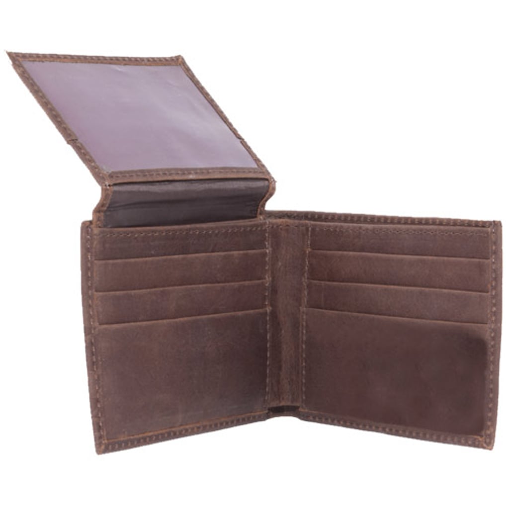 Auburn Tigers Leather Billfold with Concho - Brown