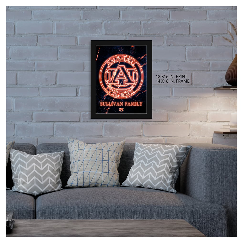 Auburn Tigers Personalized 12" x 16" Framed Art Print