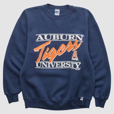 Auburn Tigers Russell 90s Pullover Sweatshirt - Navy - M by Fanatics Real Vintage