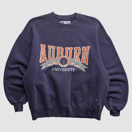 Auburn Tigers Russell 90s Pullover Sweatshirt - Navy - XL by Fanatics Real Vintage