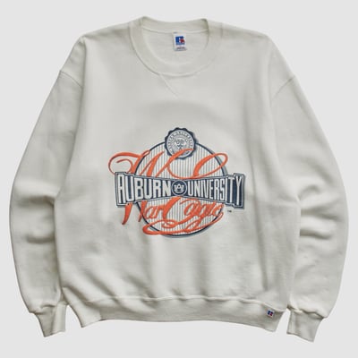 Auburn Tigers Russell 90s Pullover Sweatshirt - White - XS by Fanatics Real Vintage