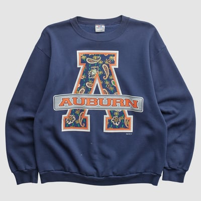 Auburn Tigers Tee Jays 90s Pullover Sweatshirt - Navy - S by Fanatics Real Vintage