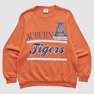 Auburn Tigers Tee Jays 90s Pullover Sweatshirt - Orange - XS by Fanatics Real Vintage