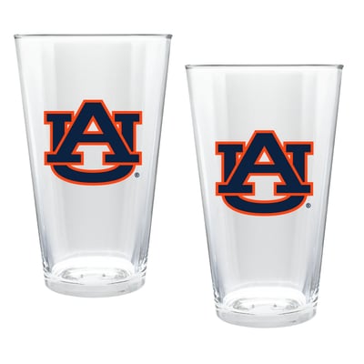 Auburn Tigers Two-Piece 16oz. Double Play Pint Glass Set