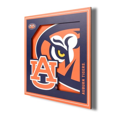 Auburn Tigers Fanpoint 12'' x 12'' 3D Logo Wall Art