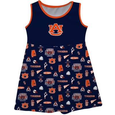  Auburn Tigers Vive La Fete Girls Youth Impressions Artwork Tank Top Dress - Navy
