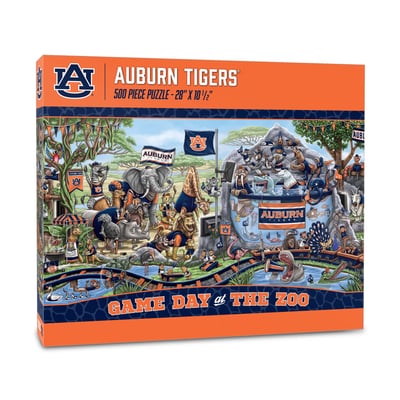 Auburn Tigers IDNA 10.5" x 28" Game Day at the Zoo 500-Piece Puzzle