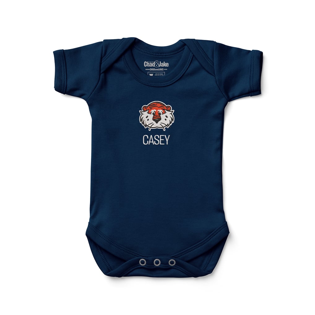 Auburn Tigers Infant Personalized Mascot Bodysuit - Navy