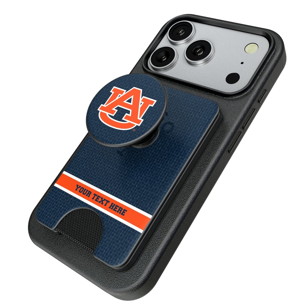 Auburn Tigers Keyscaper Personalized Endzone Solid PopSockets Magnetic Wallet
