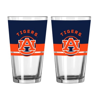 Auburn Tigers Logo Brands Two-Piece 16oz. Horizon Pint Glass Set