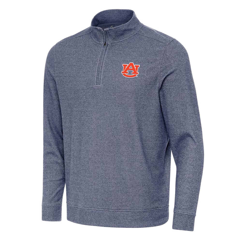 Auburn Tigers Antigua Subtle Quarter-Zip Sweatshirt - Heather Navy