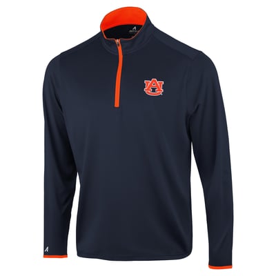  Auburn Tigers Antigua Brink Color Pop Quarter-Zip Pullover - Navy