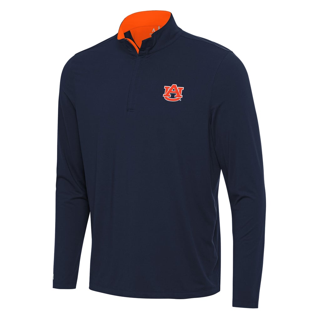 Auburn Tigers Antigua Content Quarter-Zip Pullover Top - Navy/Orange