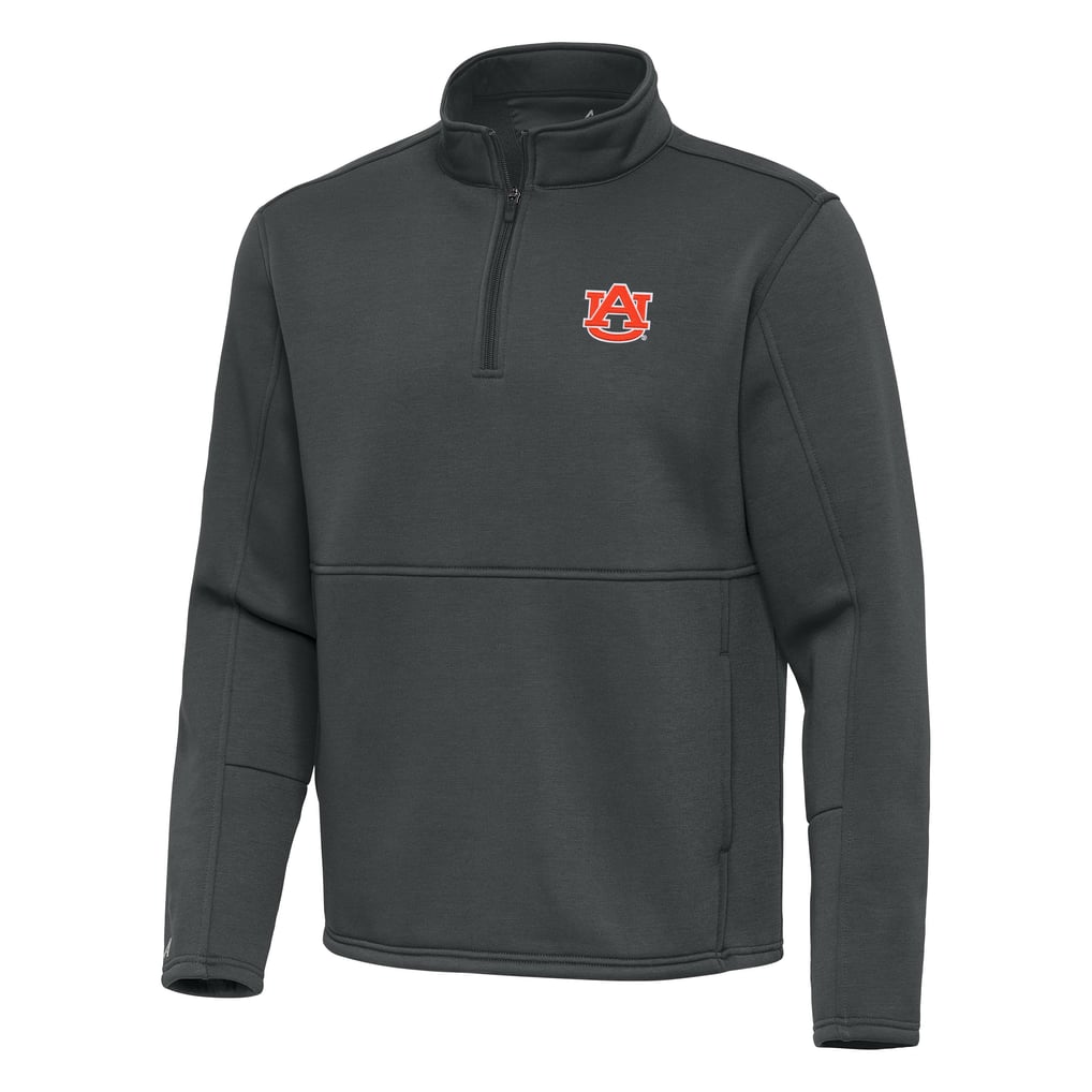 Auburn Tigers Antigua Twist Quarter-Zip Pullover Jacket - Pewter