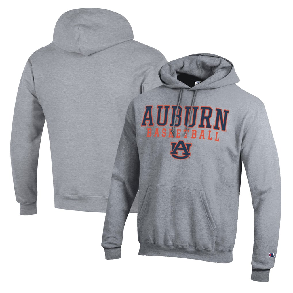 Auburn Tigers Champion Basketball Stack Pullover Hoodie - Heather Gray