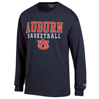 Auburn Tigers Champion Basketball Stack Long Sleeve T-Shirt - Navy