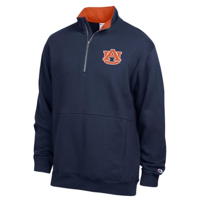  Auburn Tigers Champion Fleece Quarter-Zip Pullover - Navy