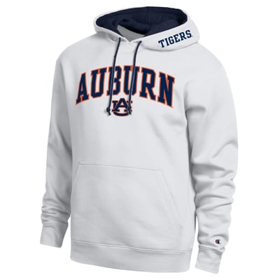  Auburn Tigers Champion Arch Tackle Twill Hoodie - White
