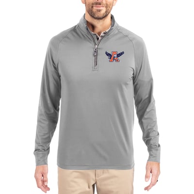 Auburn Tigers Cutter & Buck Adapt Eco Knit Stretch Recycled Quarter-Zip Pullover Top - Gray