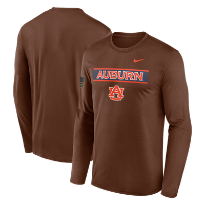 Auburn Tigers Nike 2026 Military Appreciation Dri-FIT Long Sleeve T-Shirt - Brown