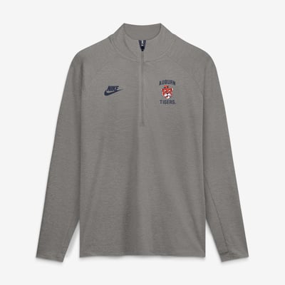 Auburn Tigers Nike Legacy Stride Raglan Dri-FIT Half-Zip Pullover - Heather Gray