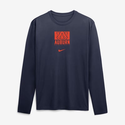 Auburn Tigers Nike Courtside Legend Dri-FIT Long Sleeve T-Shirt - Navy