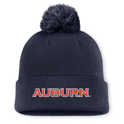  Auburn Tigers Nike Peak Cuffed Knit Hat With Pom - Navy