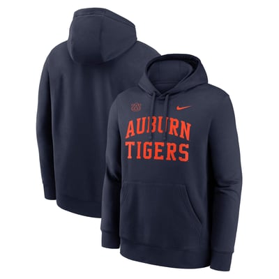  Auburn Tigers Nike Primetime Arched Club Fleece Pullover Hoodie - Navy