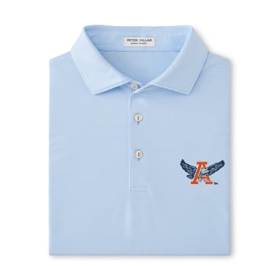  Auburn Tigers Peter Millar Jubilee Performance Jersey Polo - Light Blue