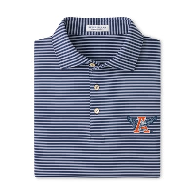  Auburn Tigers Peter Millar Tiebreaker Performance Jersey Stripe Polo - Navy