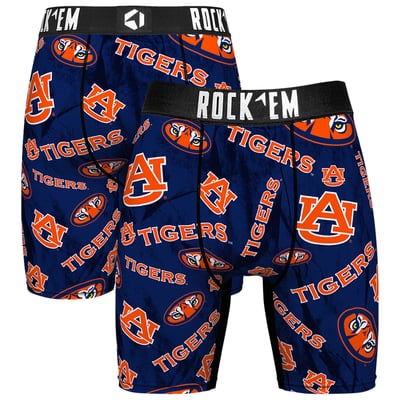  Auburn Tigers Rock Em All Over Logo Boxer Briefs - Navy
